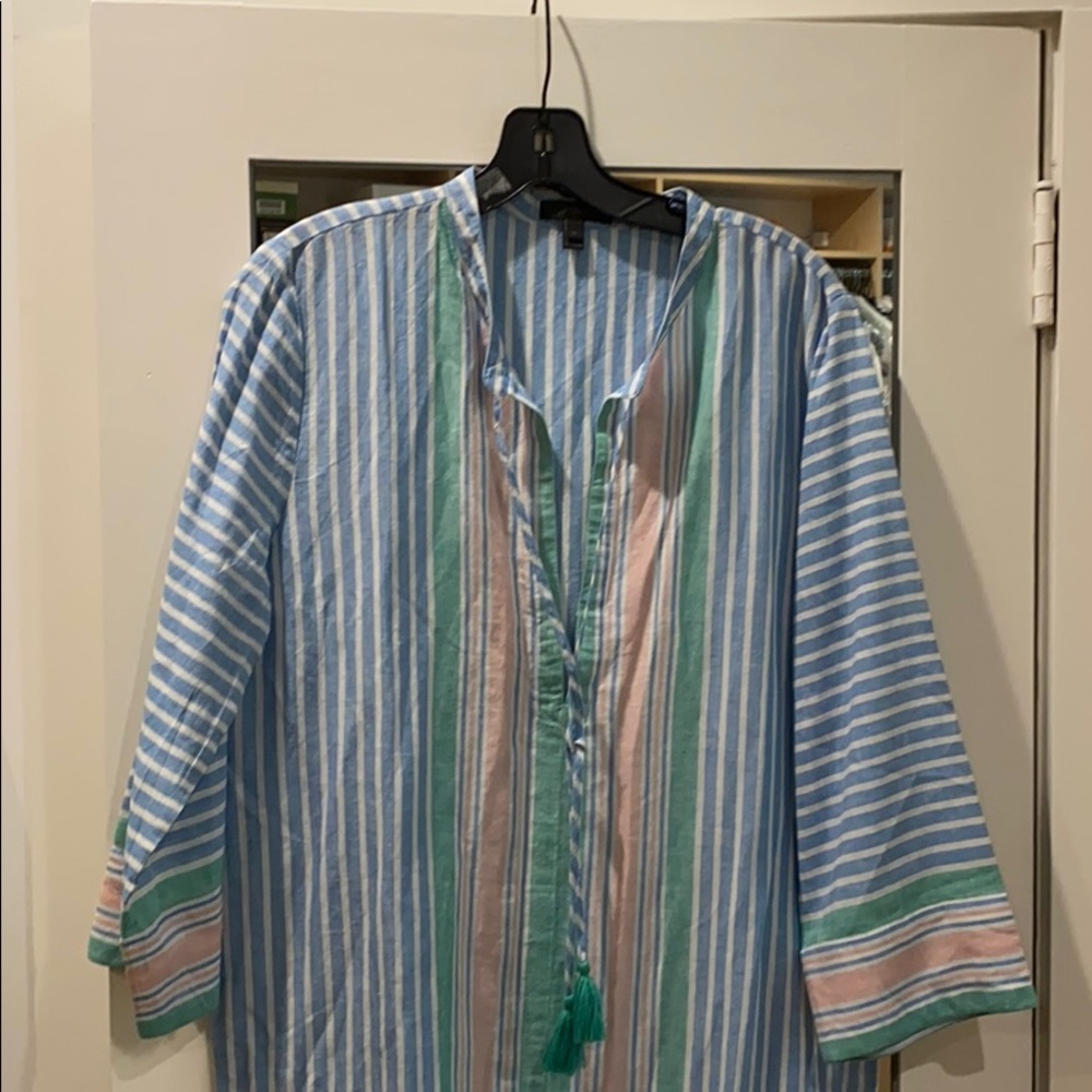 J.Crew MAXI Nautical Stripe Cover-Up Sun Dress
